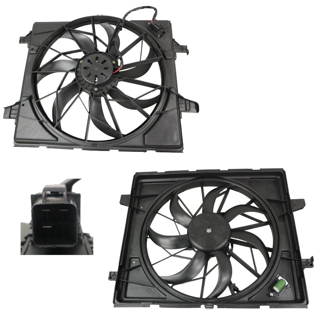 Radiator Fan (3 Pin, Square Plug, 266W) Jeep Grand Cherokee WK 2005 - 2010 AMCK - FNR - 14F - Sterling Parts - Electric Cooling Fans - Sterling Parts