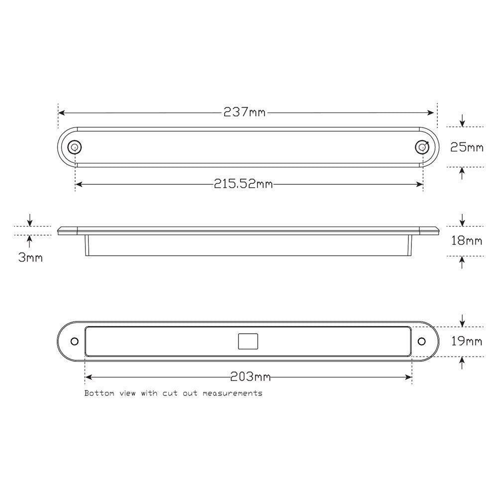 Led Reverse Recessed Strip Lamp - LED AutoLamps