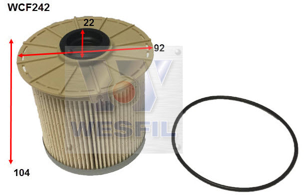 Diesel Fuel Filter R2761P Fits Nissan WCF242 - Wesfil