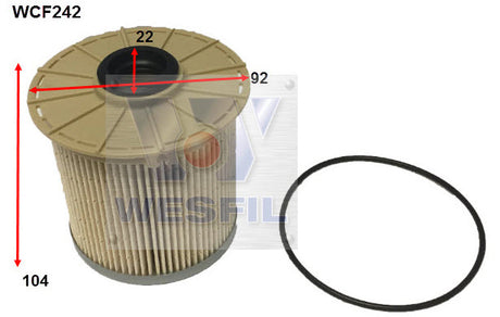 Diesel Fuel Filter R2761P Fits Nissan WCF242 - Wesfil