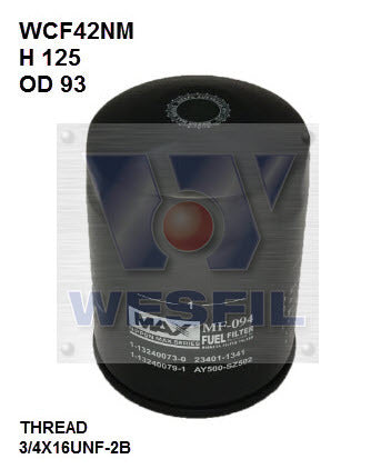 Diesel Fuel Filter Z784 Fits Isuzu WCF42NM - Wesfil