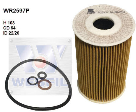 Oil Filter R2597P Fits BMW WR2597P - Wesfil