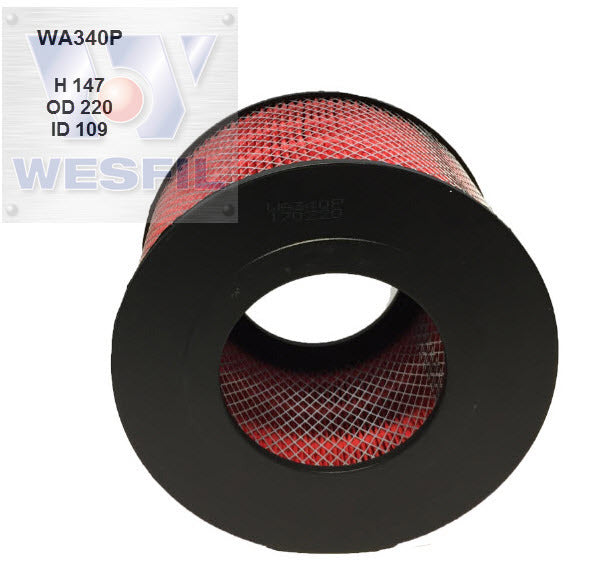 Air Filter A340 Fits Toyota (Plastic End Caps) WA340P - Wesfil