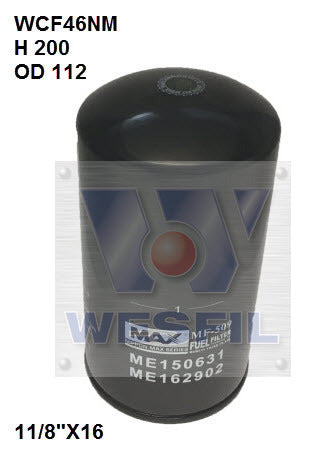 Diesel Fuel Filter Z1005 Fits Mitsubishi WCF46NM - Wesfil