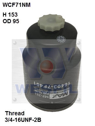 Diesel Fuel Filter Z640/Z686 Fits Nissan WCF71NM - Wesfil