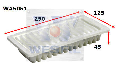 Air Filter A1738 Fits Mitsubishi WA5051 - Wesfil