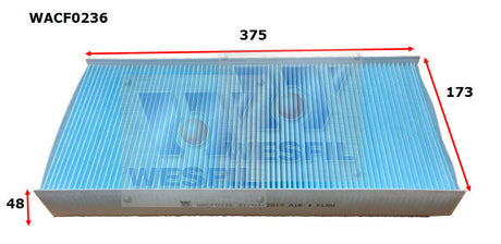 Cabin Filter Fits Citroen/Fiat/Peugeot WACF0236 - Wesfil