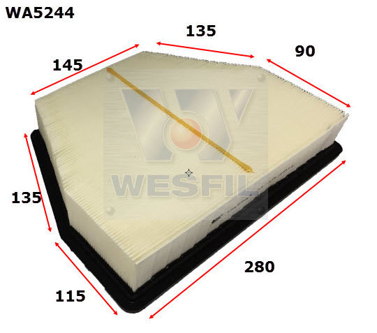 Air Filter A1796 Fits Holden WA5244 - Wesfil