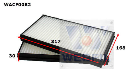 Cabin Filter RCA169C Fits BMW WACF0082 - Wesfil
