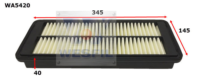 Air Filter A2005 Fits Mazda WA5420 - Wesfil