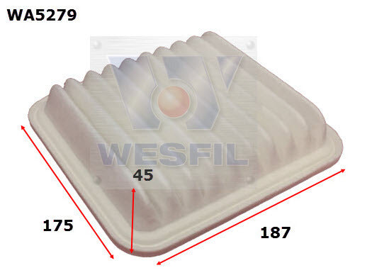 Air Filter A1771 Fits Geely WA5279 - Wesfil