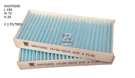 Cabin Filter RCA384P Fits Jeep WACF0200 - Wesfil
