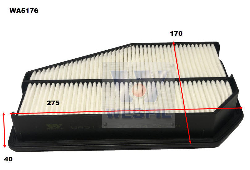 Air Filter A1624 Fits Honda WA5176 - Wesfil