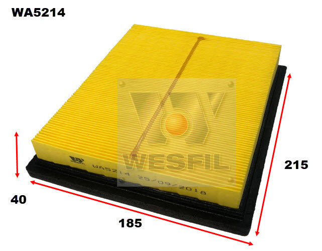 Air Filter A1752 Fits Toyota WA5214 - Wesfil