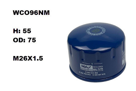 Oil Filter Z608 Fits Renault WCO96NM - Wesfil