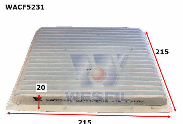 Cabin Filter RCA104P Fits Toyota/Subaru WACF5231 - Wesfil