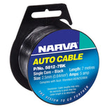 5A 2.5mm Black Single Core Cable (7m) - Narva | Universal Auto Spares