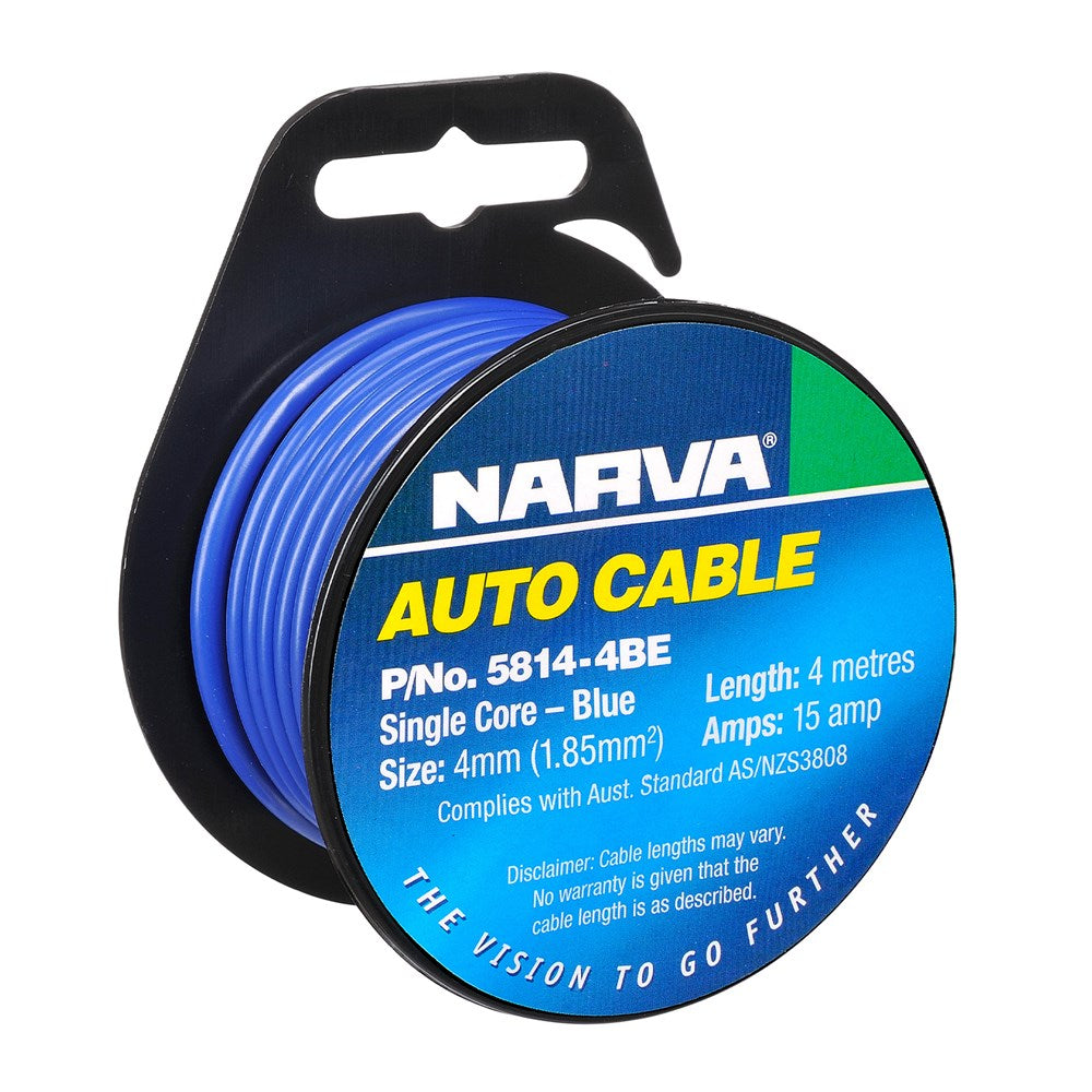 Single Core 4mm Cable 15A 4M Blue - Narva