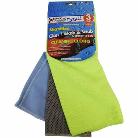 Microfibre Cloths Car Glass, Wash, & Scrub 3 Pack - Master Detailer