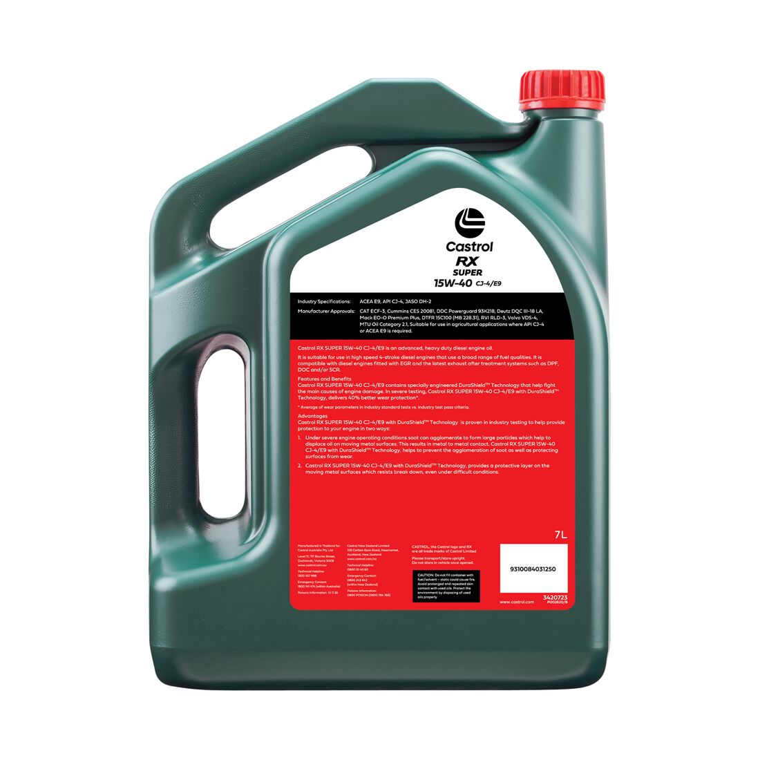 RX Super 15W - 40 CJ - 4/E9 7L - Castrol - Diesel Engine Oil - Castrol