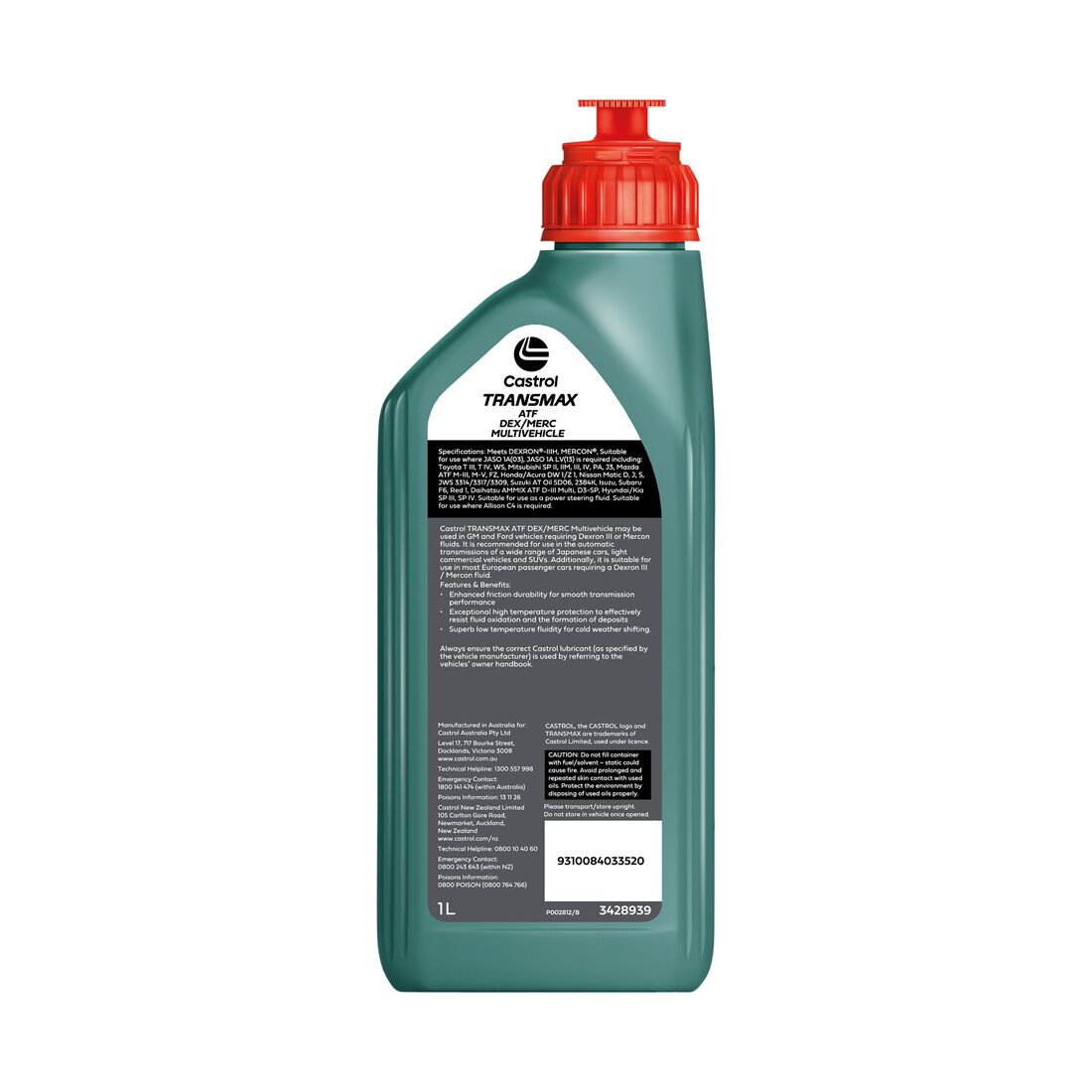 TRANSMAX ATF Dex/Merc Multivehicle 1L - Castrol - Automatic Transmission Fluid - Castrol