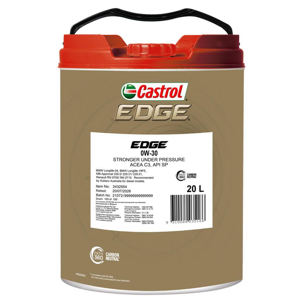 EDGE 0W - 30 20L - Castrol - Full Synthetic Engine Oil - Castrol