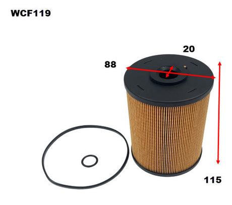 Diesel Fuel Filter R2693P Fits Hino WCF119 - Wesfil