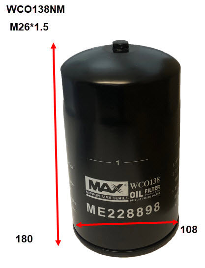 Oil Filter Z956 Fits Mitsubishi WCO138NM - Wesfil