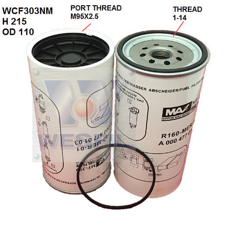 Diesel Fuel Filter Z1045 Fits Mercedes WCF303NM - Wesfil