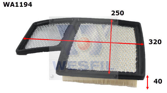 Air Filter Fits Golf Buggy WA1194 - Wesfil