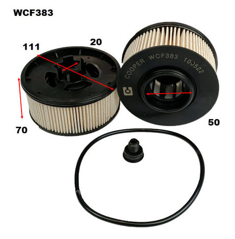 Diesel Fuel Filter R2878P Fits Hyundai/Kia WCF383 - Wesfil