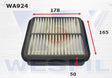 Air Filter A1267 Fits Toyota WA924 - Wesfil