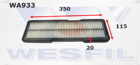 Air Filter A1381 Fits Daihatsu WA933 - Wesfil