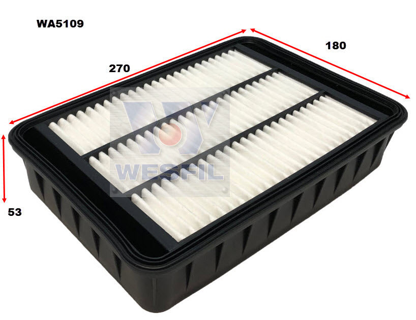 Air Filter A1622 Fits Mitsubishi WA5109 - Wesfil