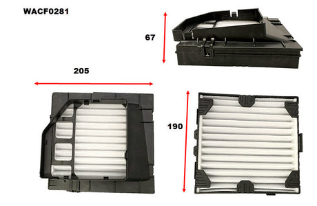 Cabin Filter RCA424M Hino with Filter Assembly WACF0281 - Wesfil