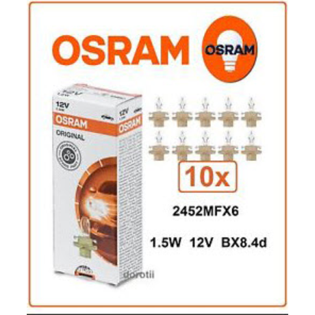 AUX. 1.5W 12V BX8.4d 1 = Box of 10 - Osram