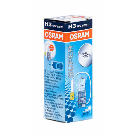Halogen H3 12V 55W Super +30% 1=1 Globe 64151SUP - Osram