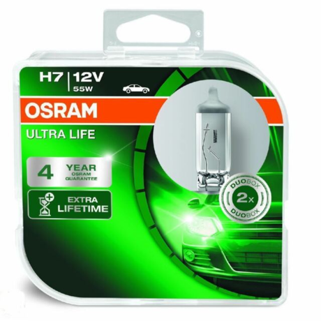 H7 12V 55W Ultra Life - PX26D (Duo Pack) 64210ULT-HCB - Osram