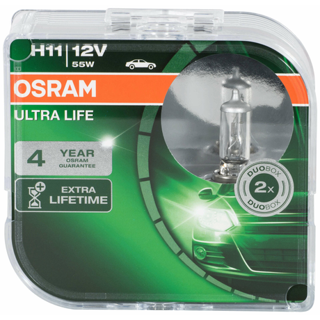 H11 12V 55W Ultra Life - PGJ19-2 (1 = 2 Globes) 64211ULT-HCB - Osram