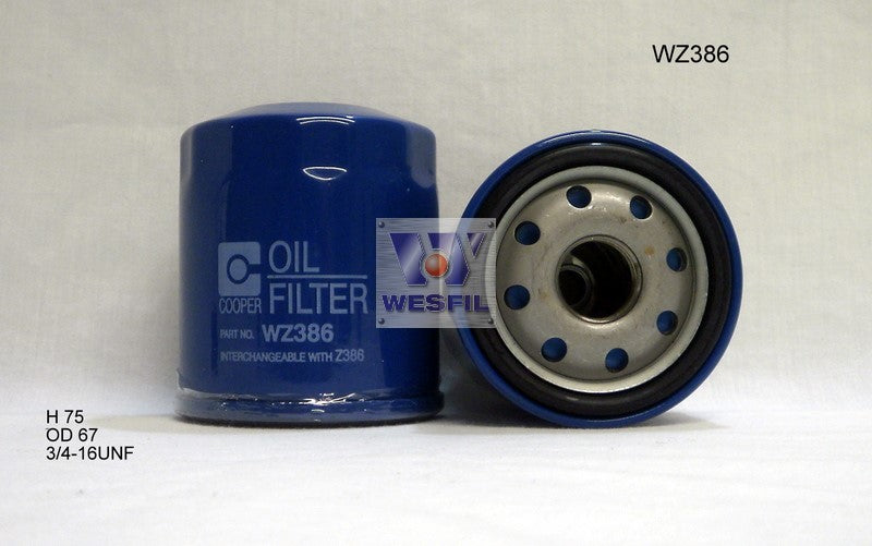 Oil Filter Z386 Daihatsu/Holden/Toyota WZ386 - Cooper - Cooper