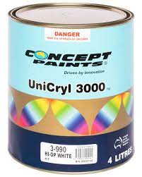 UniCryl 3000 HI-OP White Acrylic System 4L - Concept Paints | Universal Auto Spares