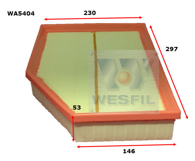 Air Filter A1937 Fits Volvo WA5404 - Wesfil