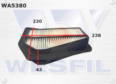 Air Filter A1863 Fits Honda WA5380 - Wesfil