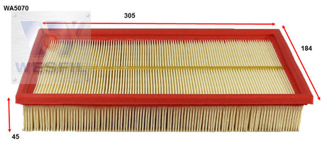 Air Filter A1661 Fits Jaguar WA5070 - Wesfil