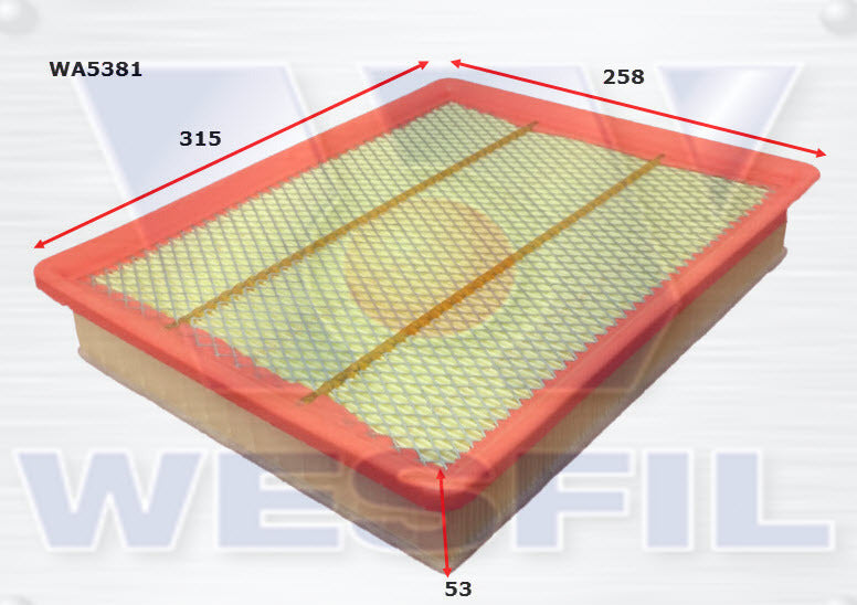Air Filter A2037 Fits Foton WA5381 - Wesfil