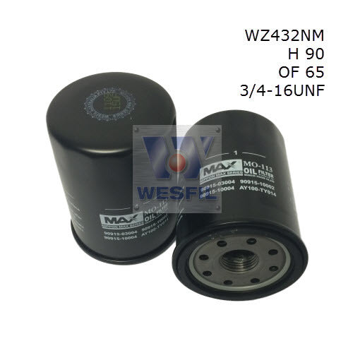 Oil Filter Z432 Fits Toyota WZ432NM - Wesfil