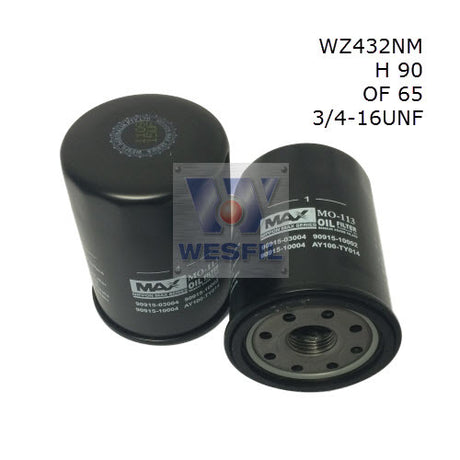 Oil Filter Z432 Fits Toyota WZ432NM - Wesfil