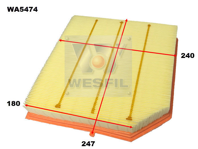 Air Filter A1991 Fits Volvo WA5474 - Wesfil