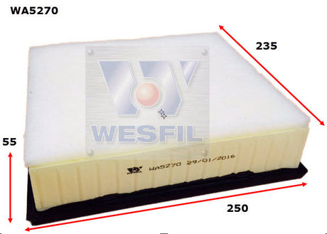 Air Filter A1828 Fits Isuzu WA5270 - Wesfil