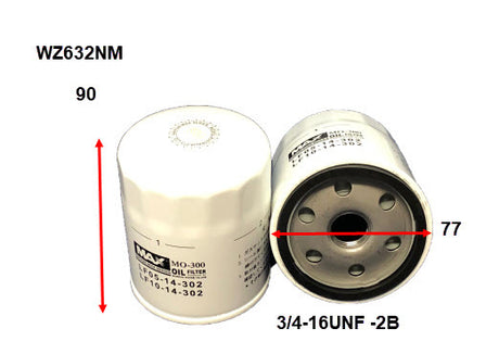 Oil Filter Z632 Fits Mazda/Ford WZ632NM - Wesfil